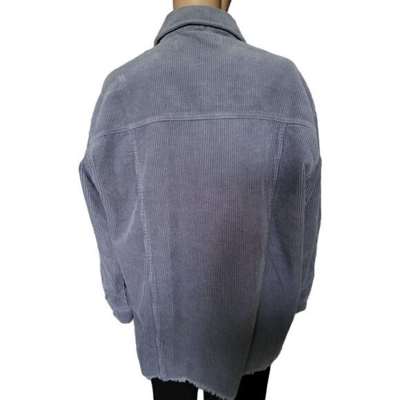 ZARA Blue Curdoroy Oversize jacket Fall Wear - Picture 3 of 3